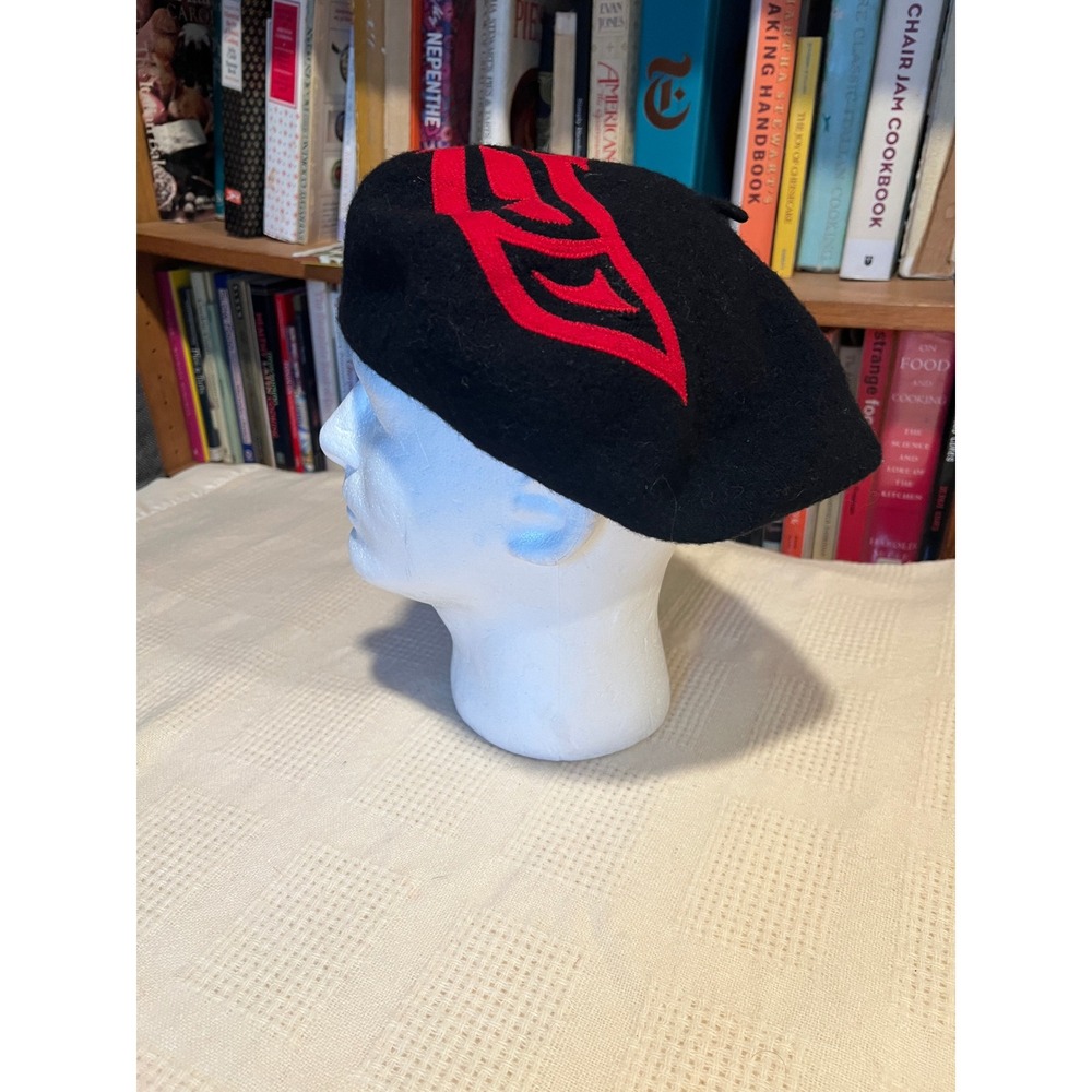 Black Beret Red Tribal Flame Design Unisex‎ Adult Hat